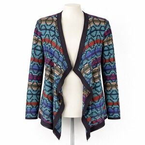 Nic Zoe Y2K Coogi Style Open Front Cardigan Multicolor Size‎ S Knit Dopamine
